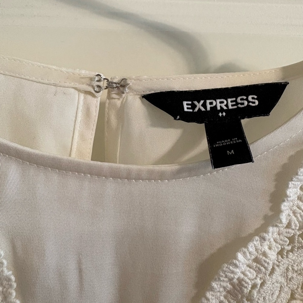 Express White Ruffled Blouse - Picture 2 of 3
